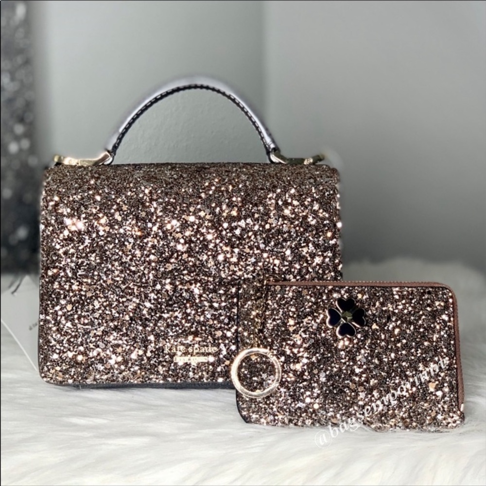 💫 Kate Spade Maisie Glitter Crossbody Wallet Set